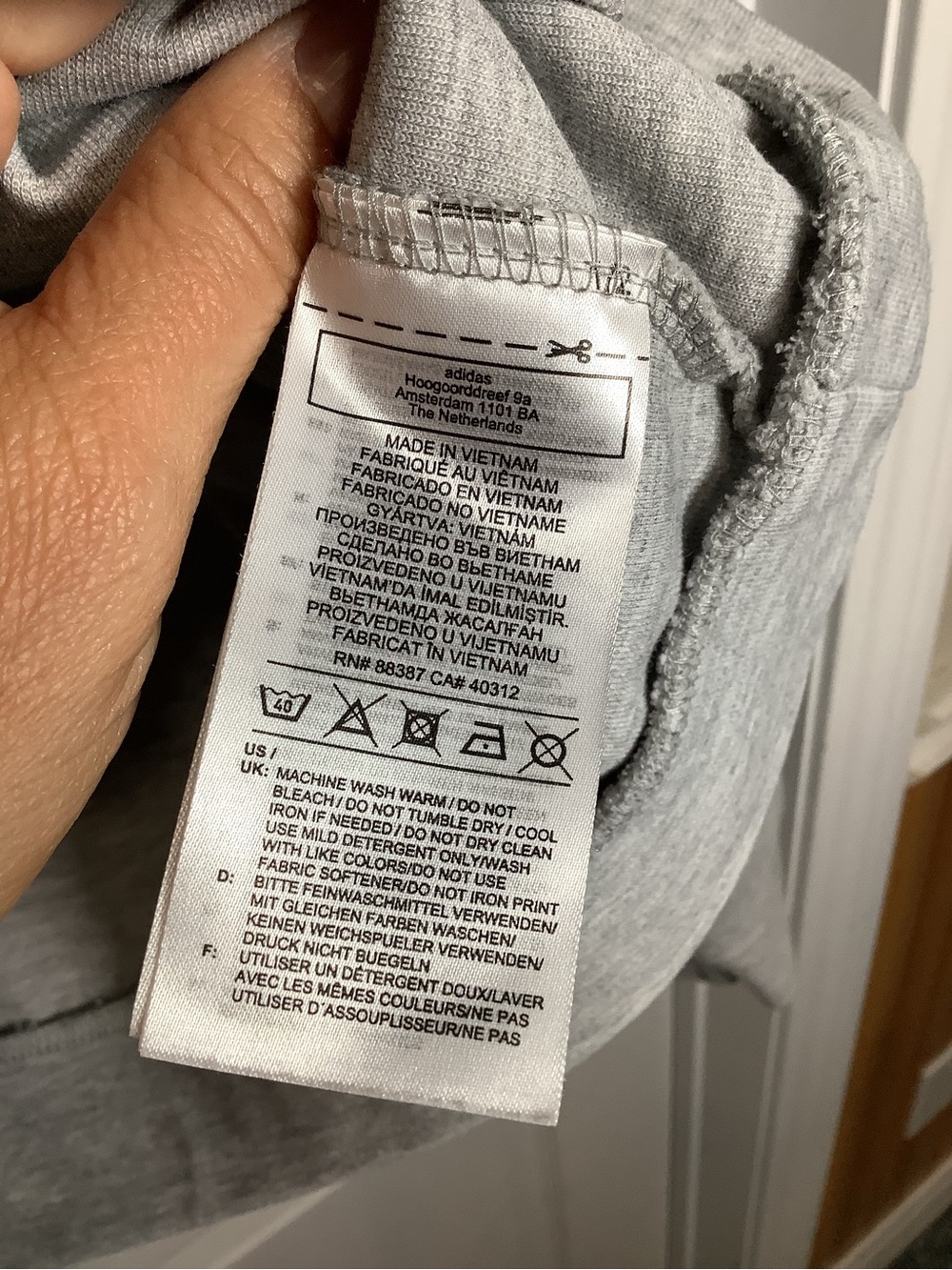 Adidas Men’s Grey Crewneck Sweater with Signature 3-Stripes - Picture 9 of 12